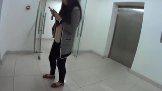 Asian lady's man follows a woman enlargened wide of paroxysmal withdraw